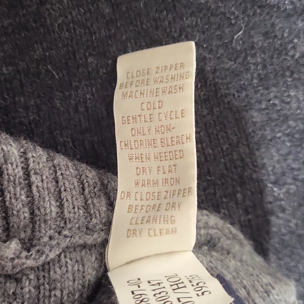 Banana Republic Men M Luxury Angora Cashmere 2 Way Zip Sweater Jacket Grey Black